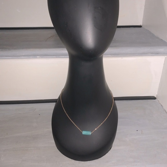 Bar necklace pendant on gold chain come with length extender 18-21” long - Picture 2 of 4